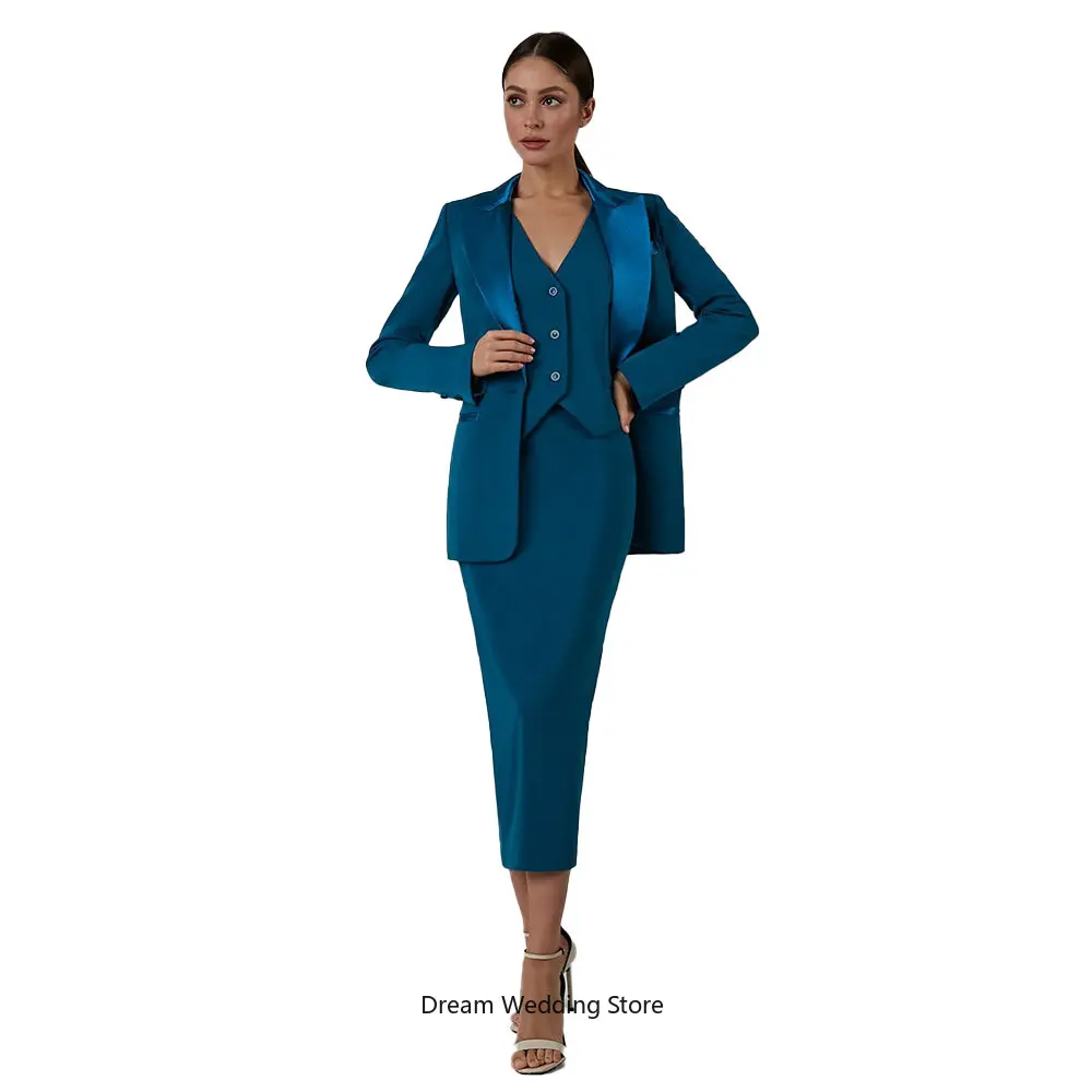 3 Piece Sexy Elegant Women's Suit Office Sets Single Breasted Slim  Formal Female Evening Party Prom Dress Custom Made