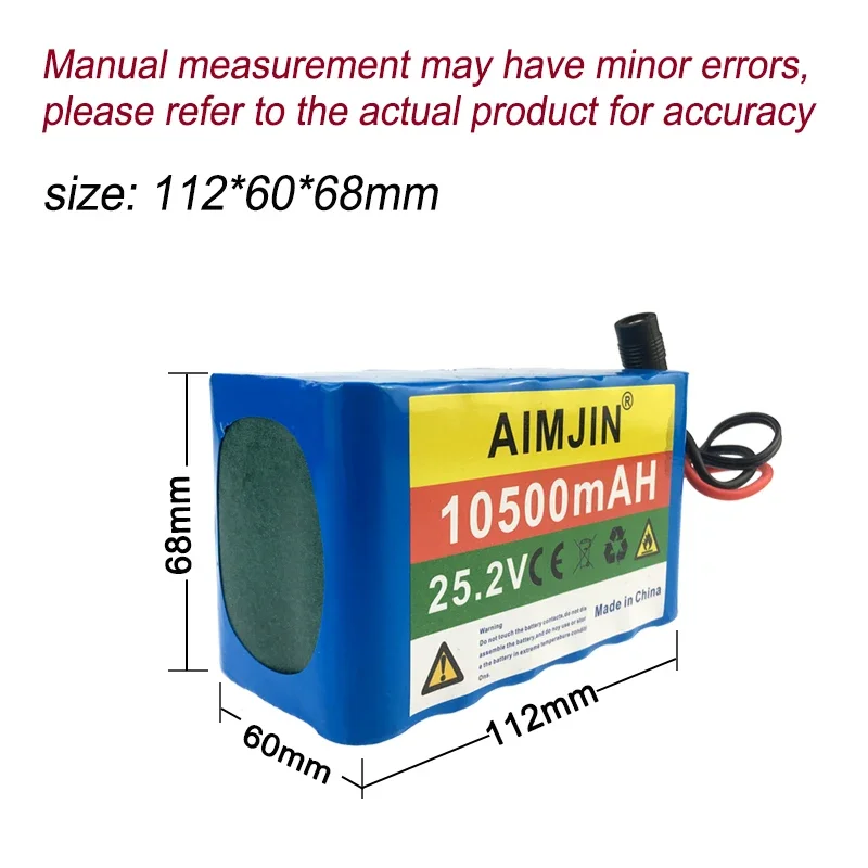 6S3P Battery Pack  25.2V battery 10500mAh 18650 Lithium battery 10.5A BMS Power