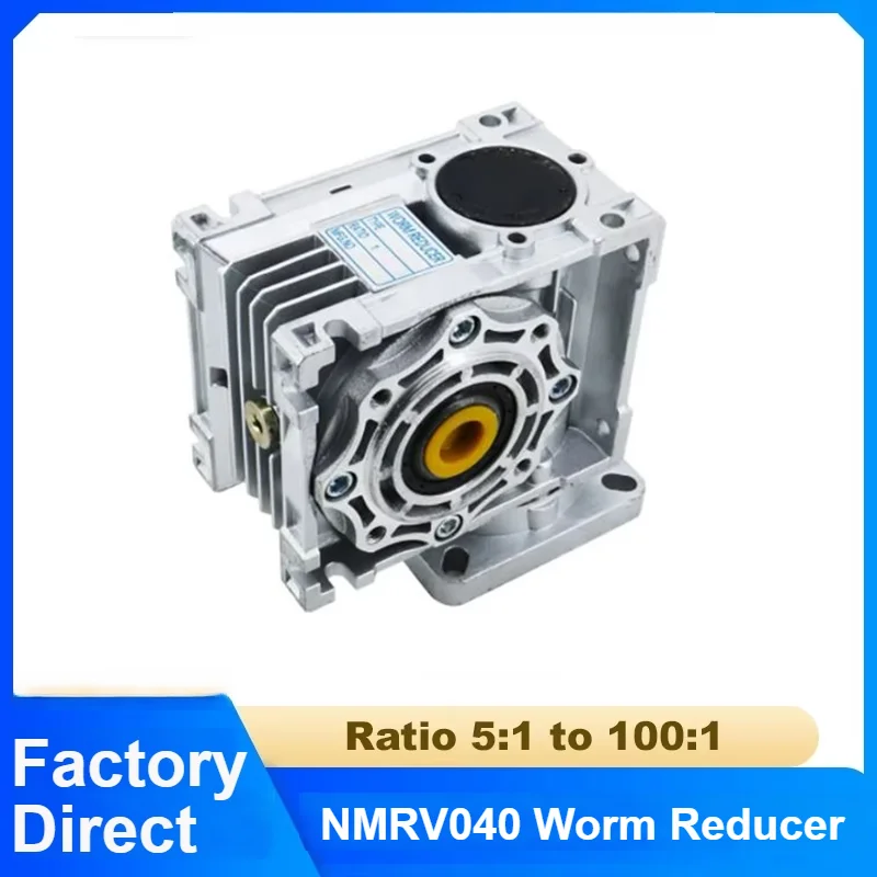 Square Flange NMRV040 Worm Reducer Ratio 5-100 11mm 14mm Input Shaft 18mm Output Turbo Gearbox Speed Reduce For Nema34 Nema24