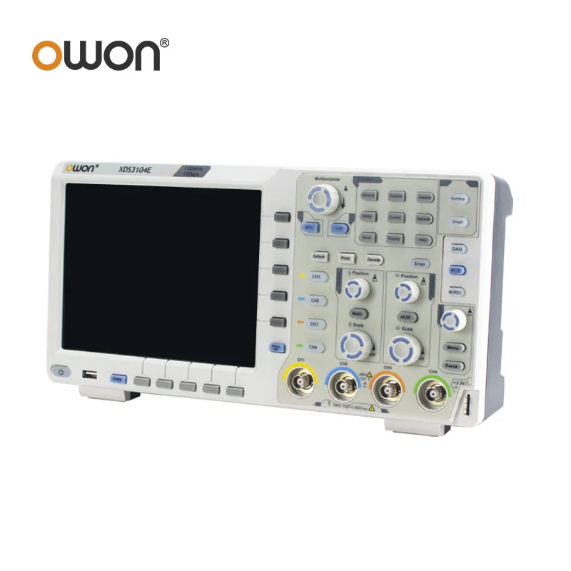 OWON XDS3104E 4 Channels Digital Oscilloscope 100MHz XDS3064E 60MHz 1GS/s 4CH 8inch Touchscreen I2C SPI RS232 CAN BUS Decording