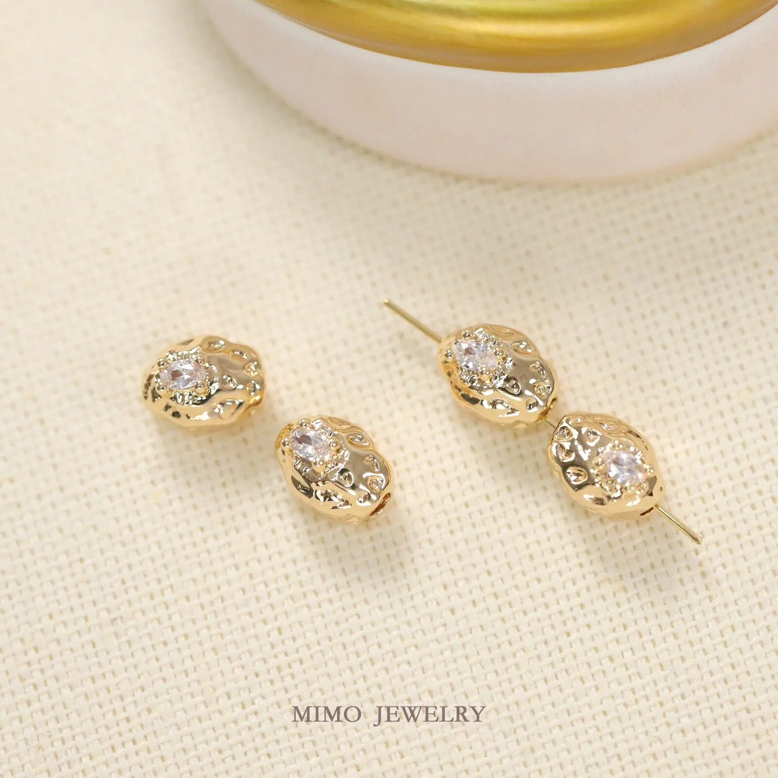 

Латунные позолоченные эллиптические бусины неправильной формы с цирконами, разделительные бусины для изготовления ювелирных изделий, браслетов, ожерелий, аксессуаров своими руками