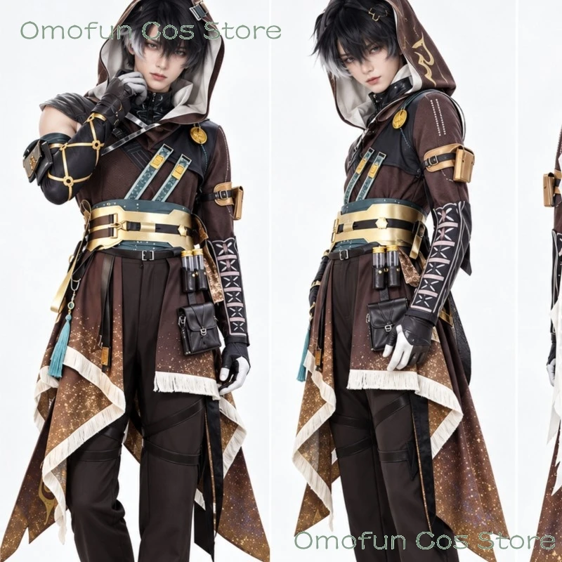 ウワ・ジンラン、ジンランのコスプレ衣装、ウィッグ、ウスティング・ウェーブ、アニメ、コヴェンション、フード付きスーツ、コミックコン、パーティー、ベルト、アクセサリー、パンツ