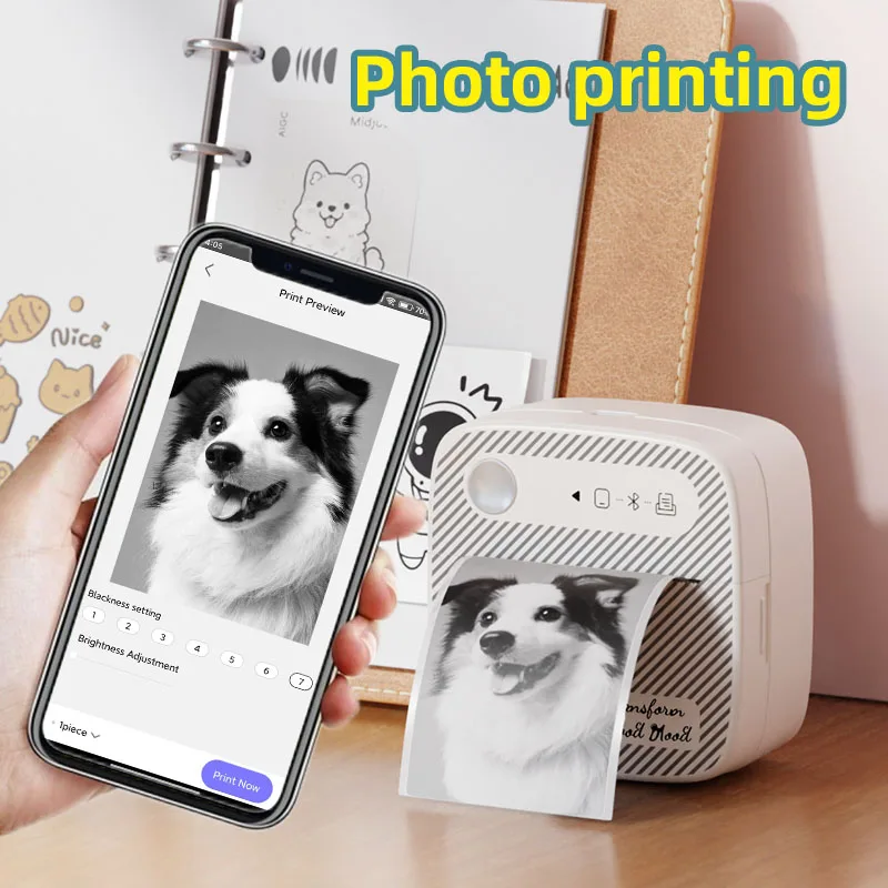 B3 Photo Printing Machine Mini Printers Thermal Inkless Sticker Printer Notes Journal Memo Pocket Label Printer Error Printing