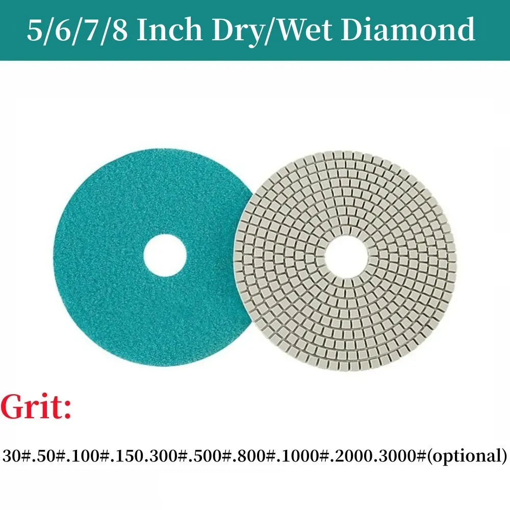 

5/6/7/8 Inch Dry/Wet Diamond Polishing Pads Flexible Grinding Discs For Granite Resin Grinding Disc Wheel Polishing Tool