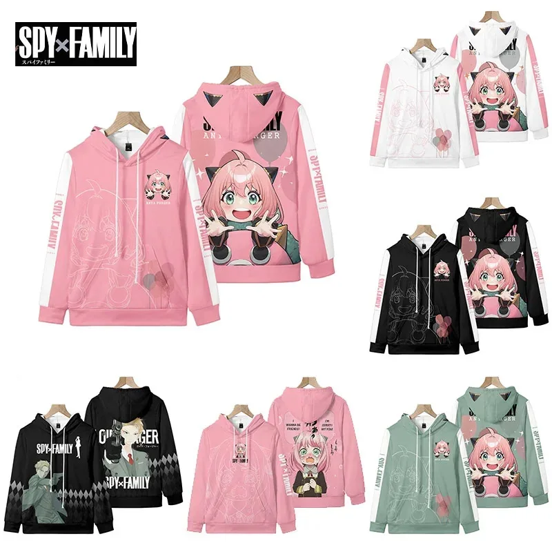 

Spy X Family Y2k Clothes Children Hoodie Pullover Anime Anya Forger Cosplay Hoodies Women Jacket with Hat Sweatshirt Kids Gift