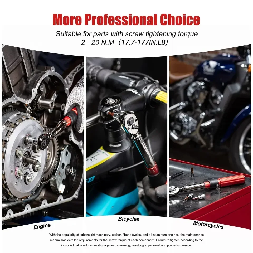 004 Ezarc Bike Torque Wrench Set 1/4 Inch And Socket Set For Adjustable Bike Tool In High Quality