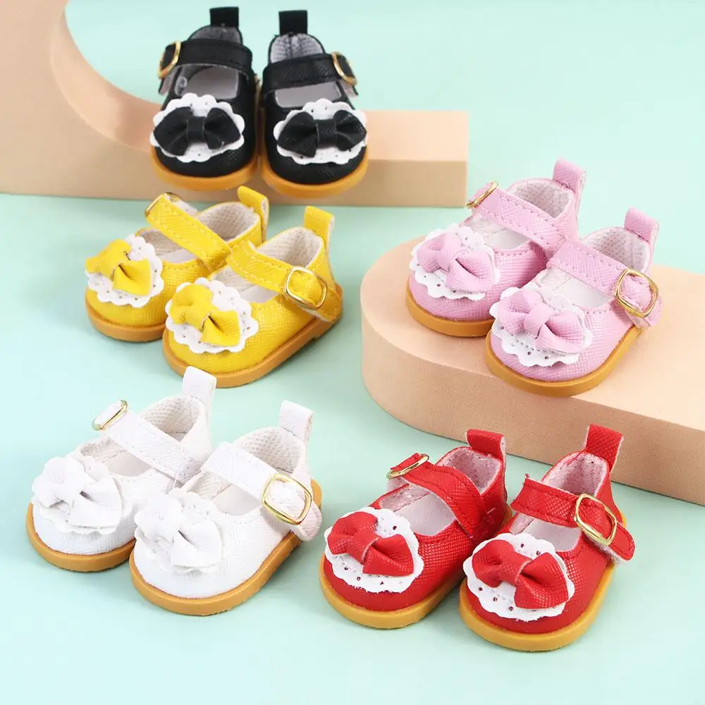 Dolls Accessories Handmade Boots 14 Inches Cotton Doll 5.5cm Doll Shoes Mini Bow Shoes Doll Casual Shoes Doll Leather Shoes