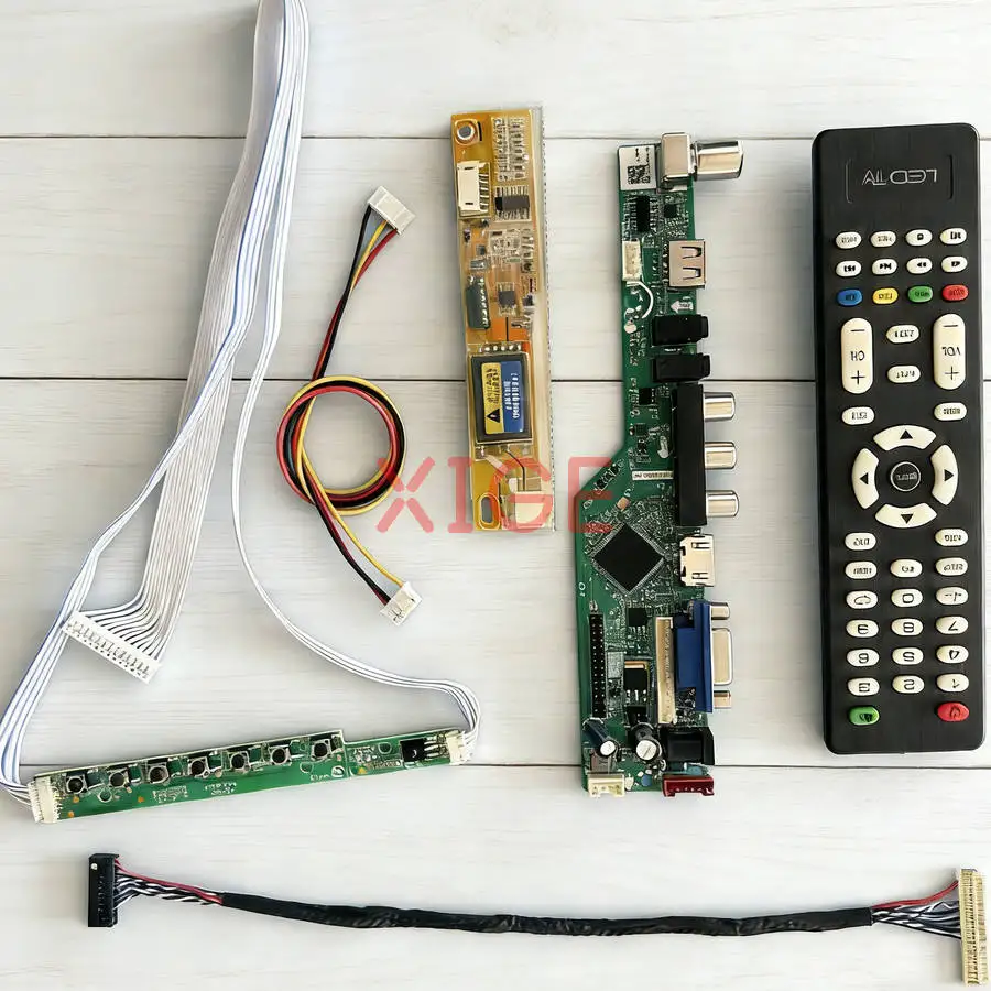 

LCD Display Controller Drive Board Fit N141XC N141XA N141X7 N141XB 1-CCFL 1024*768 HDMI+VGA+AV+USB LVDS 30-Pins 1024x768 DIY Kit