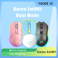 Dareu Em901 Wireless Mouse Dual Mode 2.4g Bluetooth Air Charging Base Kit for Pc Gamer RGB Backlight Office Laptop Accessories