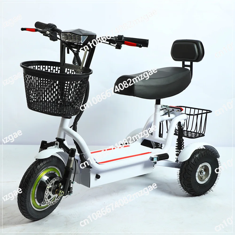 Electric Tricycle 12-Inch 48V 350W 40-50KM Adult Elderly Scooter Folding Mini Three-Wheel Moto Electrica E-bike Electric Scooter