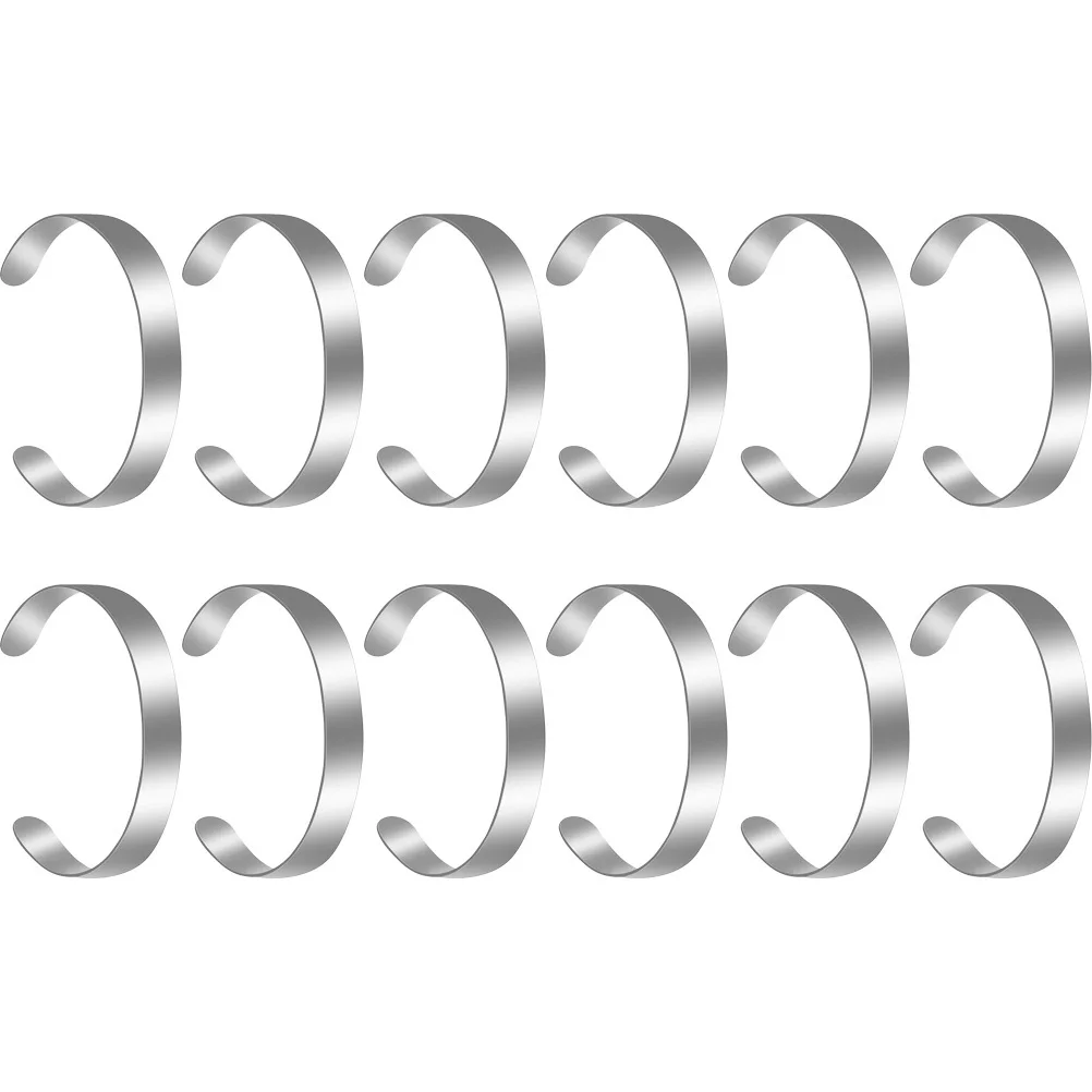 

12Pcs Stainless Steel Bracelet Blanks Anti-Rust DIY Open Bracelet Making Strip Polished Engraving Embossing Jewelry Supplies