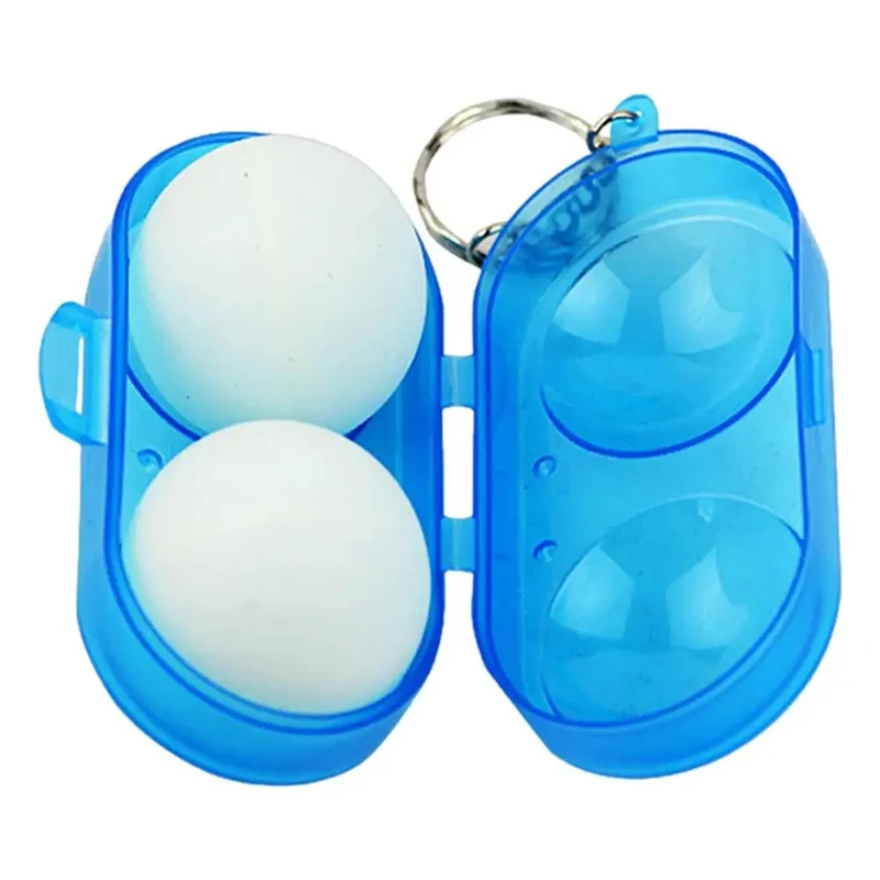 Plastic 2 Ping-pong Balls Storage Box Table Tennis Ball Storage Case With Key Chain For Sport Training Accessories