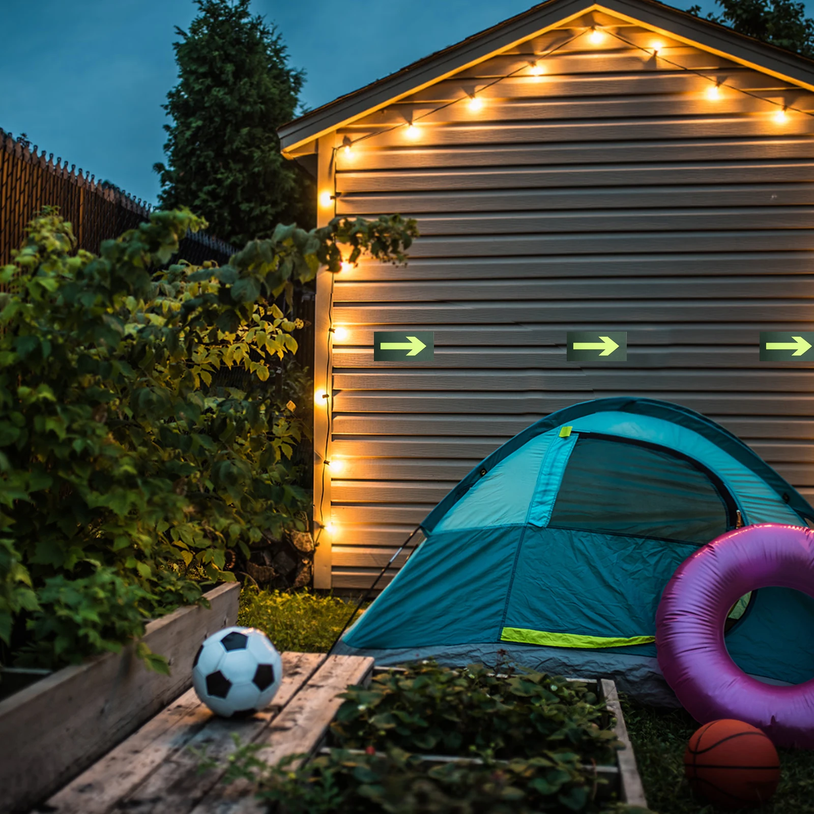 10 Pcs Arrow Direction Sign Emergency Exit for Market PVC Office Decorative Decals