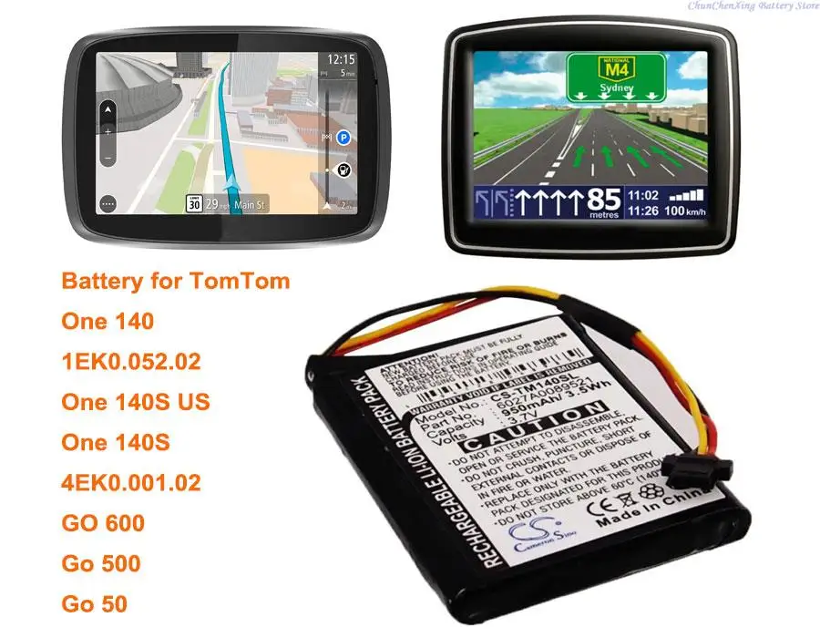 OrangeYu-Batterie de navigation pour TomTom Go 950, Go 500, One 600, One 140 S, One 140 S US, Go 50, One 140 S, VF6D, VF6S, 140 mAh