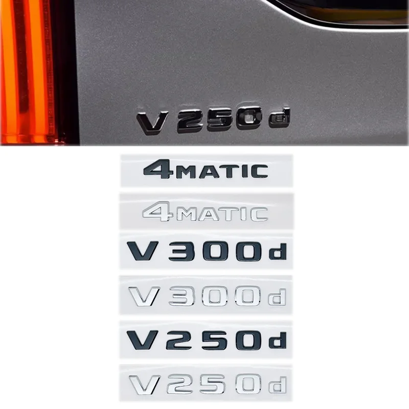 3D Letters V250d V300d NIGHT EDITION ABS Emblem for Mercedes Benz V Class W447 Car Fender Badge Trunk Nameplate Logo Sticker