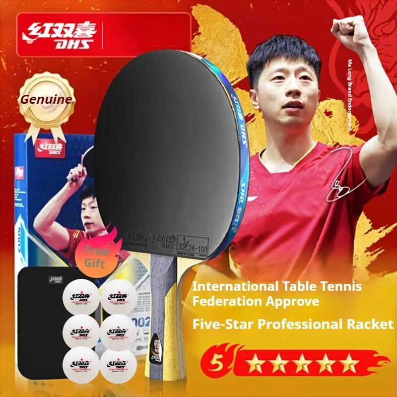 

DHS Table Tennis Rackets 5 Star Professional Hurricane 3 Rubber Ping Pong Rackets Fast Attack Ping Pong Blade Racquet Sports