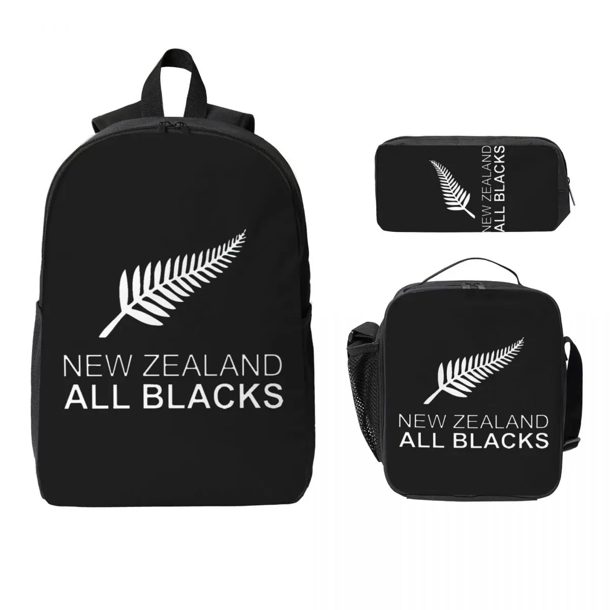 

All Blacks Кепка для регби Осенне-зимний рюкзак для мальчиков и девочек Сумка для книг Школьная сумка Сумки на плечо 3 шт. Изолированная сумка для обеда Пенал