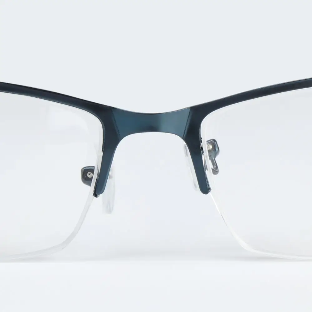 Herren Vintage Business photo chrome Myopie Brille Halb rahmen Metall blaues Licht blockierende Brillen klassische UV-Sonnenbrillen – Detail 11