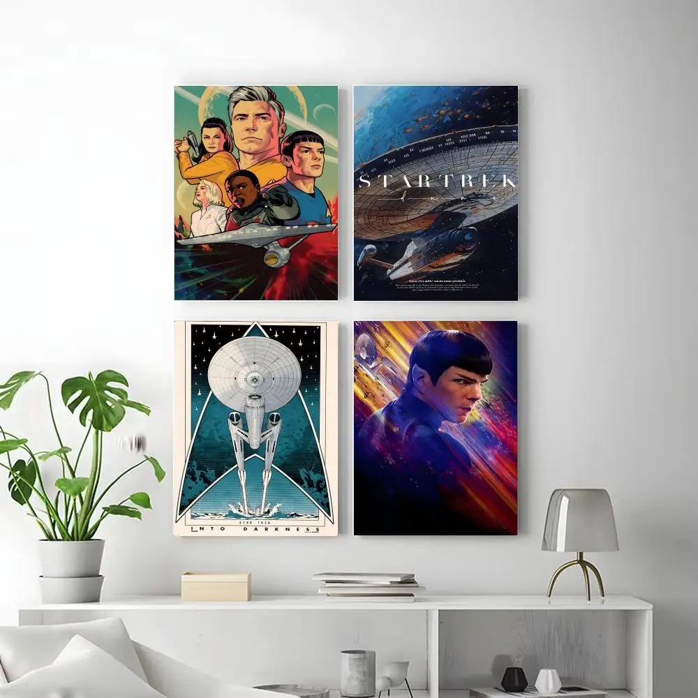 Vintage Sci Fi Movie S-Star trek Poster  Self-adhesive Art Waterproof Paper Sticker Coffee House Bar Room Wall Decor view 4
