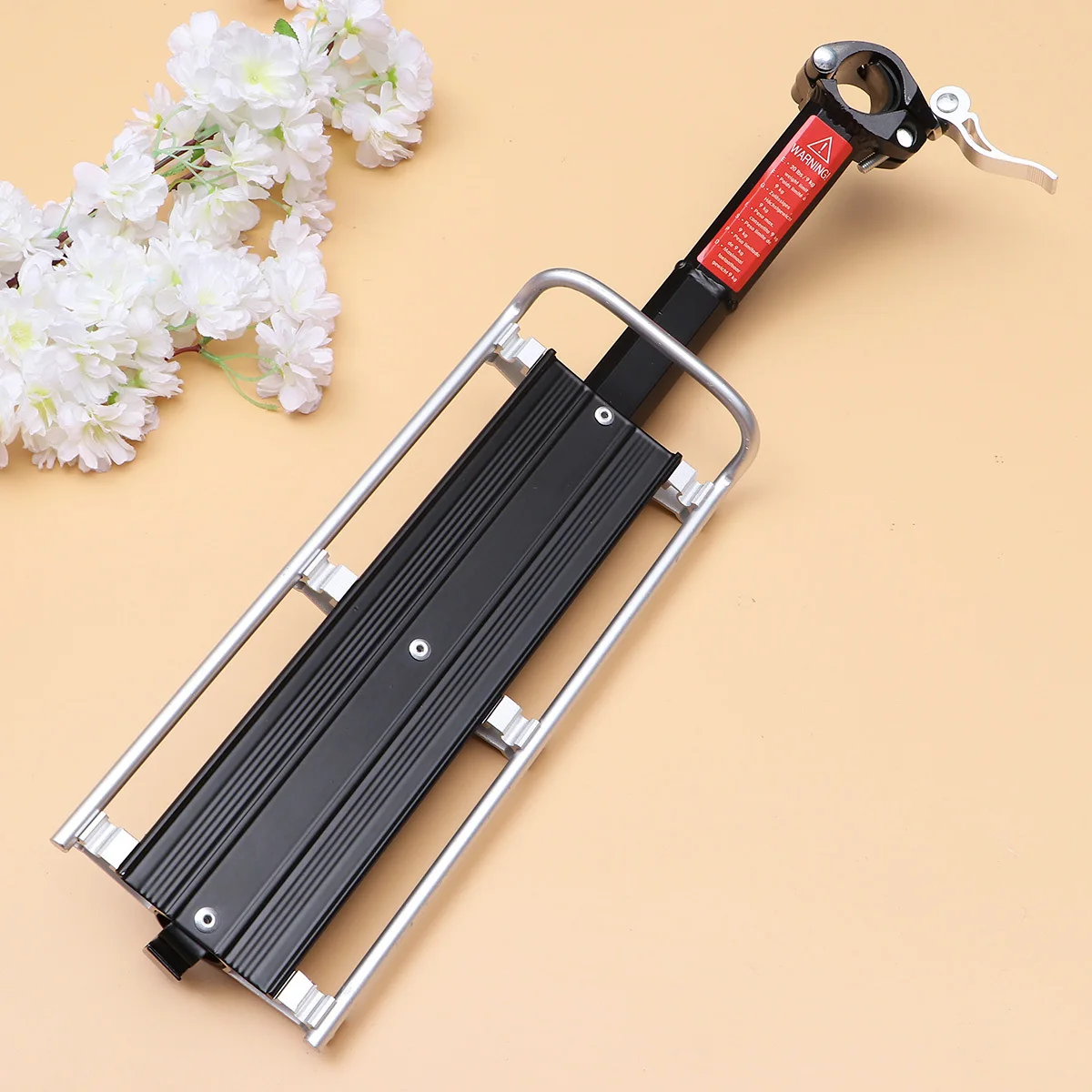 إطار متين من سبائك الألومنيوم للدراجة الخلفية، تصميم خفيف الوزن، رف متحرك وثابت لحقائب الظهر وسلال الظهر