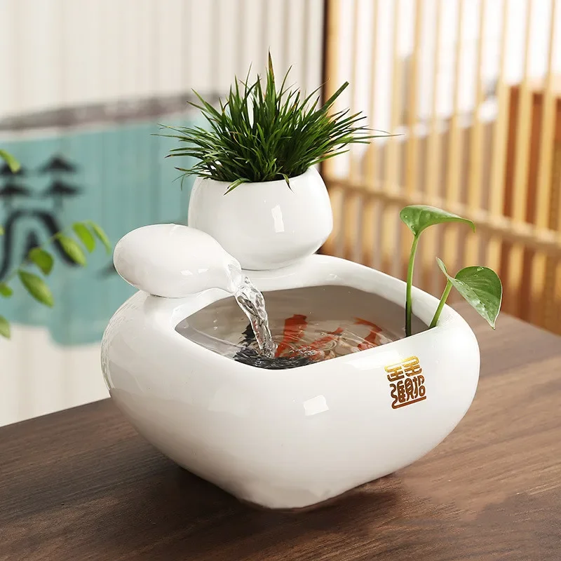 Drinker for Cats Ceramic Pet Water Fountain Indoor Decor Dog Drinking Bowls Desktop Waterfall Automatic Dog Bowl Cat Accessories