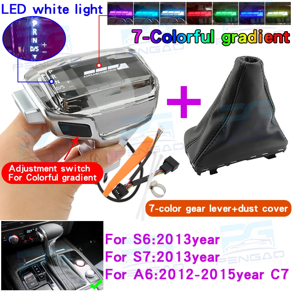 Voor Audi A6 C7 C6 A4 A7 A5 Q5 Q7 S5 Crystal Led Kleurrijke Pookknop Auto Automatische Transmissie Upgrade onderdelen Modificatie