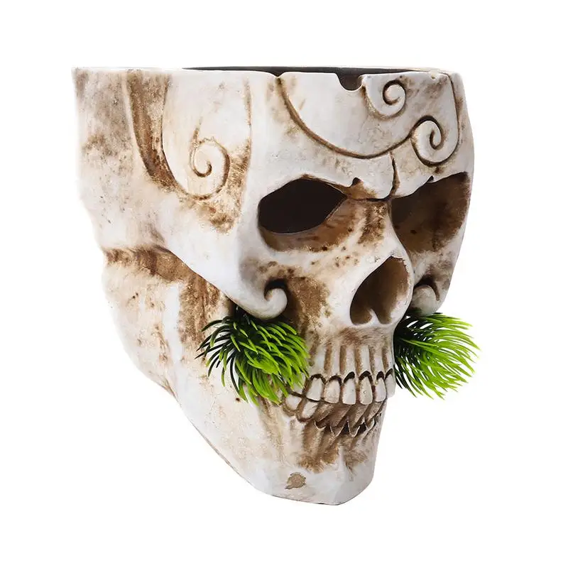 

Skull Planter Pot Resin Succulent Planter For Home Multifunctional Wall Mounted For Halloween Flowerpot Goth Plant Pots Indoor