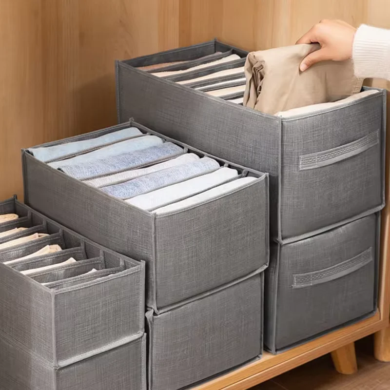 3PCS Pants Storage Artifact: Jeans Storage Box, Underwear Storage Box, Pants Rack, Divided Storage Box, Storage Box
