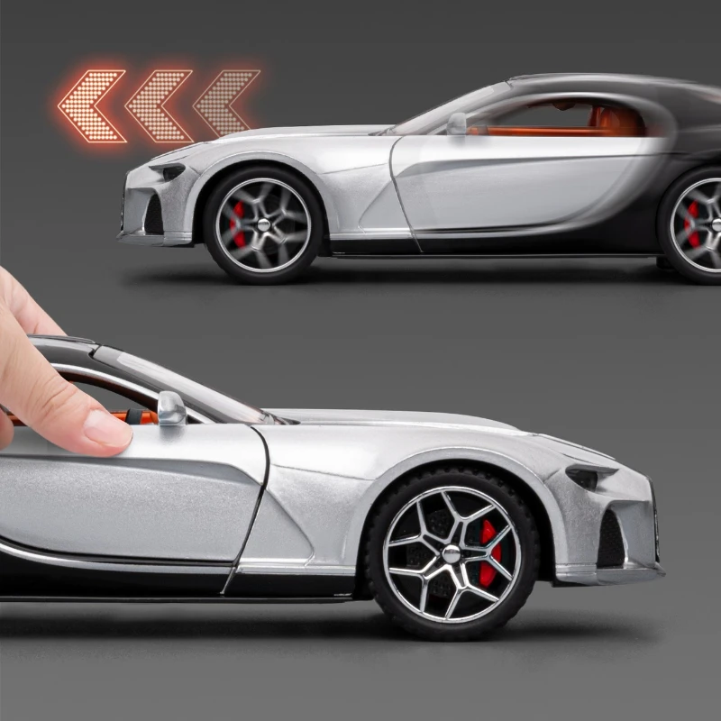 1:32 Bugatti Atlantic Sports car Simulation Diecast Metal Alloy Model car Sound Light Pull Back Collection Kids Toy Gifts
