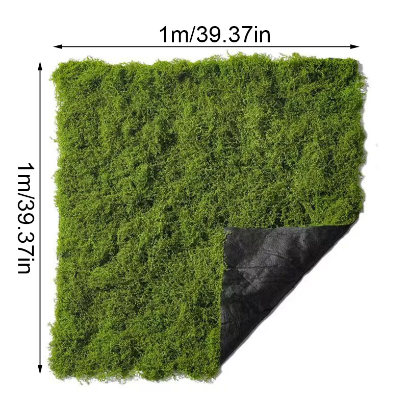 100x100cm Simulated Moss Lawn Rug Green Fake Plant Grassland Artificial Grass Carpet Turf For DIY Garden Landscape Decoration