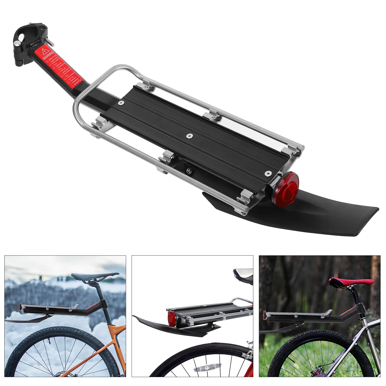 1Set Aluminum Alloy Bike Rear Rack Detachable Adjustable Multi-Function Professional Carrier Cargo Holder Bike Accessories