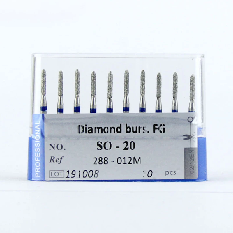 

10pcs Lodden Diamond Burs FG RA Drill High Speed Stomatology Department Dentistry Dental Lab Grinding Tools CR-11 DI-41 SO-20