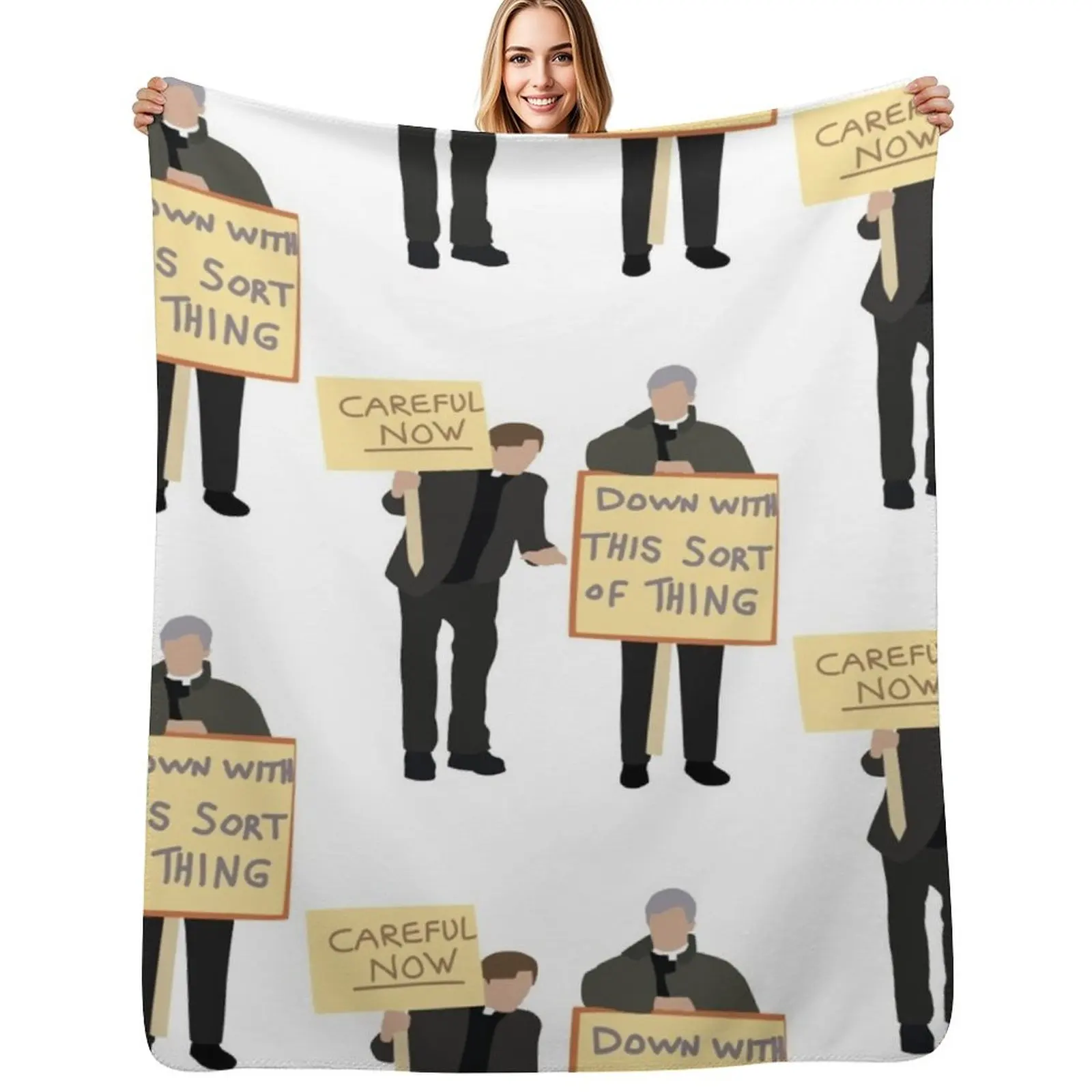 

Father Ted Careful Now Quote Throw Blanket Soft Beds manga for babies Nap Blankets