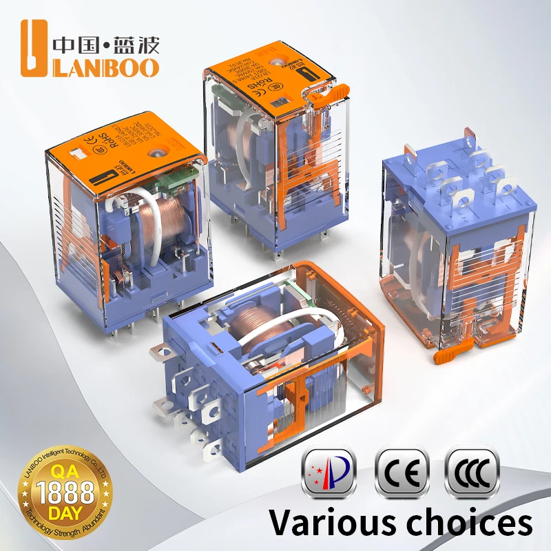 LANBOO J21A Conventional Intermediate Relay DC12V DC24V and AC220V Are Optional Other Voltages Can Be Customized