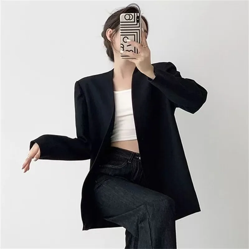 HKSH Autunno Nuove Donne Blazer di Colore Solido Manica Lunga Stile Semplice Elegante Moda High Street Tide Chic Office Lady Cappotto HK10215
