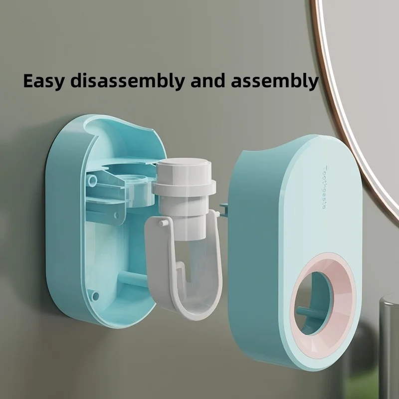 1pc Automatic Toothpaste Dispenser Creative Wall Mount and Toothbrush Holder Squeezer for Family Shower Bathroom