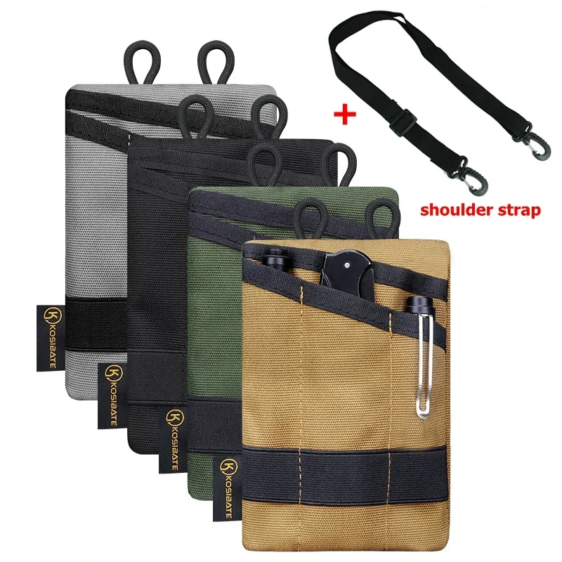 Tactical Mini EDC Pouch Wallet Key Coin Purse Waist Pack with Shoulder Strap Outdoor Camping Knife Credit Card Hanging Pocket