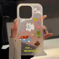 Funda de silicona suave a prueba de golpes para iPhone, carcasa bonita con dibujos de cachorros para iPhone 11, 12, 13, 14, 16, 15 Pro Max Plus, 13, 12 Mini