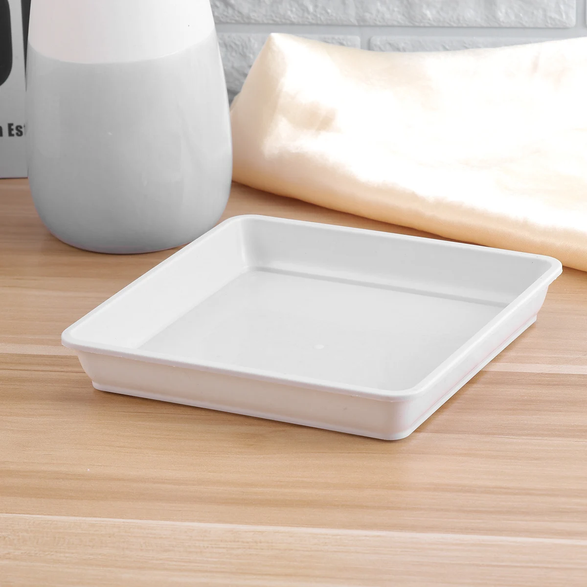 

10PCS Plastic Plant Pots Saucer Durable Heat Resistant Square Tray for Indoor Outdoor Garden Flower Pot Accessories