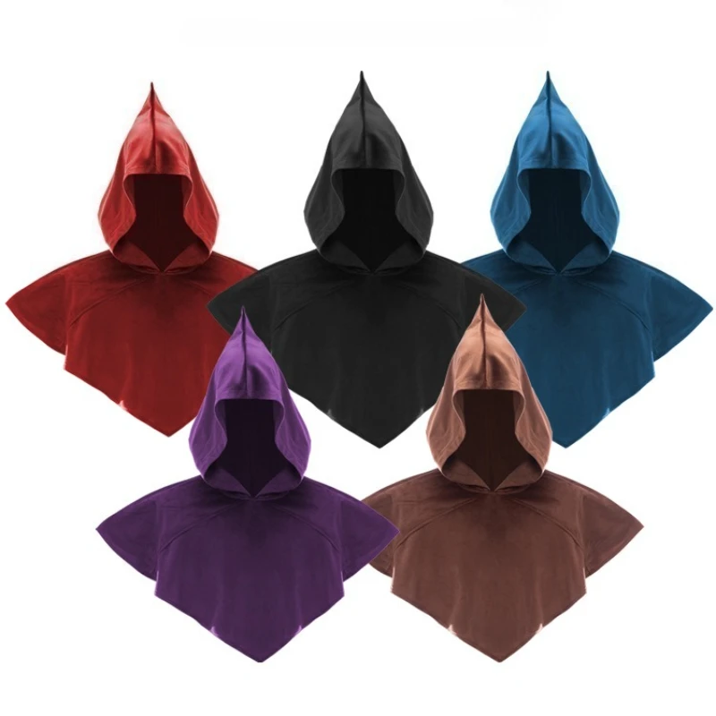 

New Halloween Cosplay Costume Death Cloak Medieval Hooded Cape Wizard Short Cloak Adult Women Men Medieval Costume