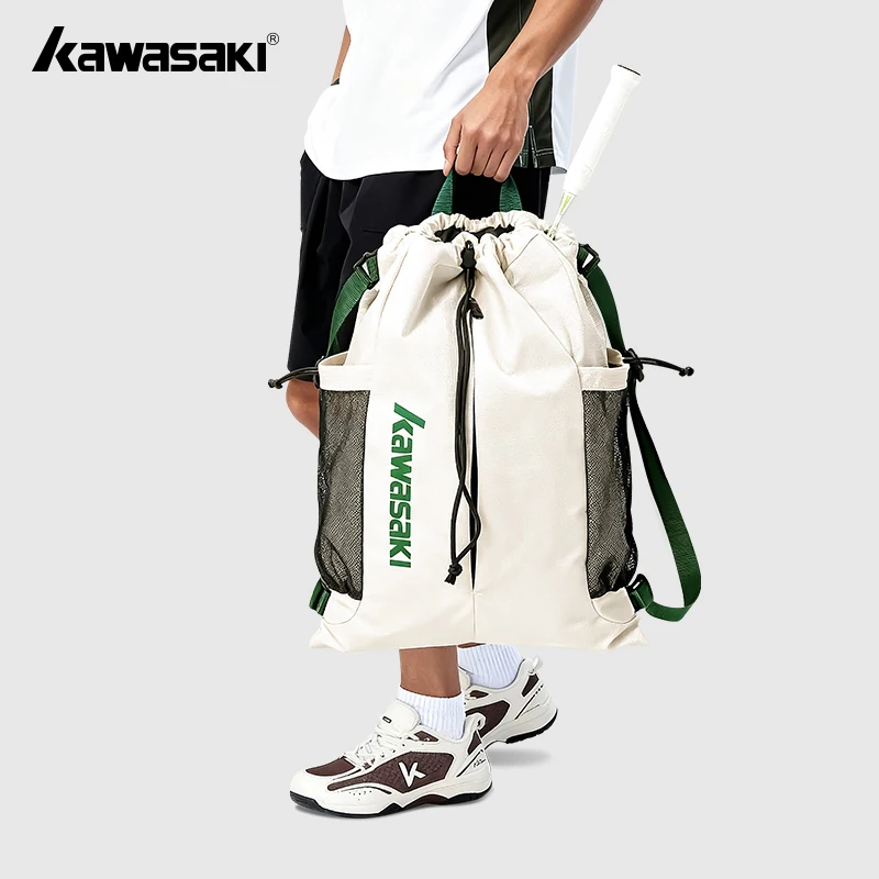 

Kawasaki NEW Badminton Bag Designed For Two Rackets Large Capacity Adjustable Drawstring Tennis Racket Bag Tennis Backpack C8268