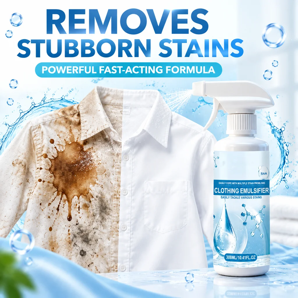 308ml Laundry Stain Remover Spray Powerful FastActing Enzyme PreTreatment Break Down Stubborn Stains Safe Fresh for All Garments