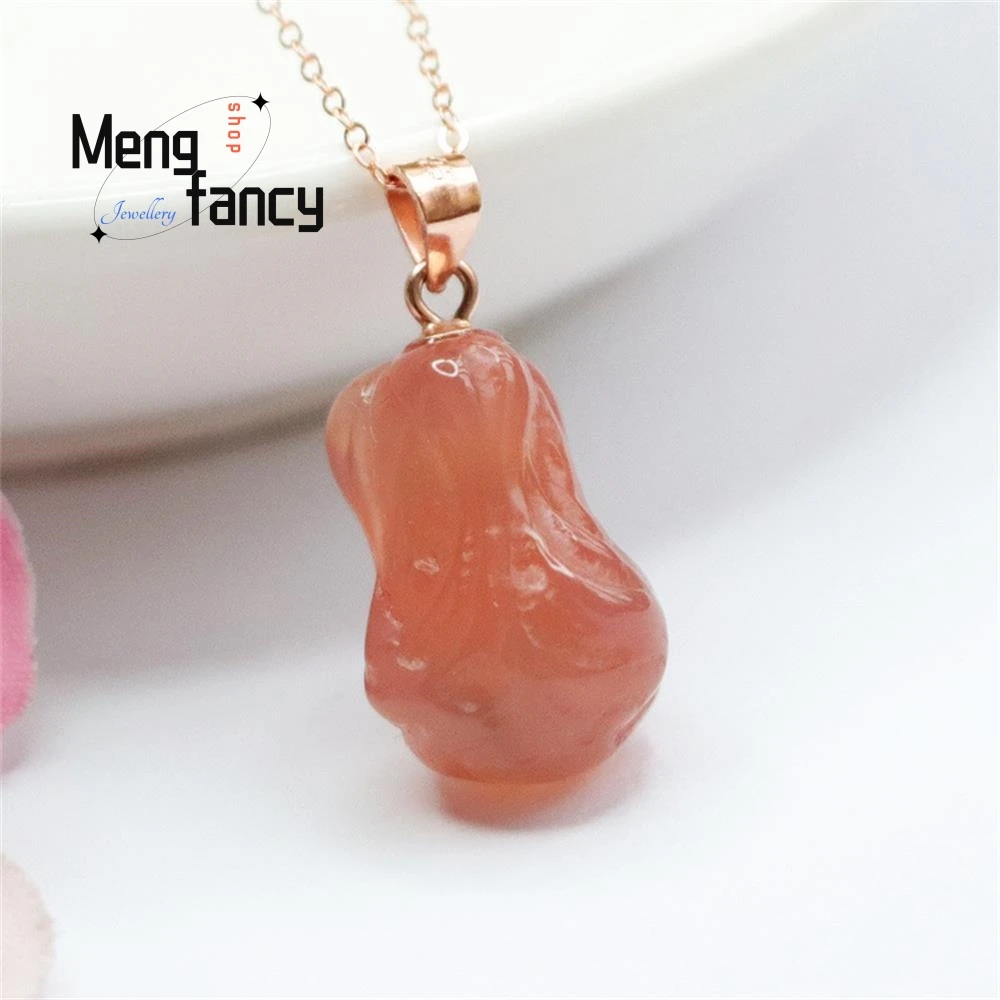 

S925 Silver Lnlaid Natural Salt Source Agate Cabbage Pendant Simple Elegant High-grade Handicraft Mascots Fashion Luxury Jewelry