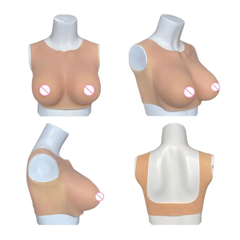 Realistic Silicone Breast Forms for Crossdress Trans Cosplay with Skin Nipple Areola Enhance Fake Boobs Plump Soft Shake Effect