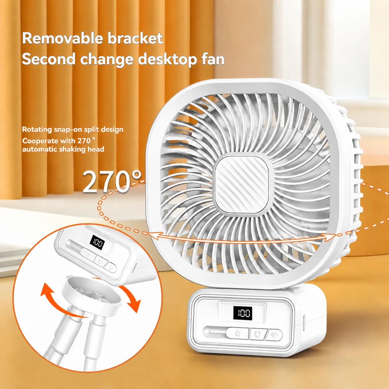 

3-Speed Oscillating Octopus Fan – Multi-Function USB Rechargeable Fan for Baby Strollers, Desktop & Camping, Flexible Adjustable