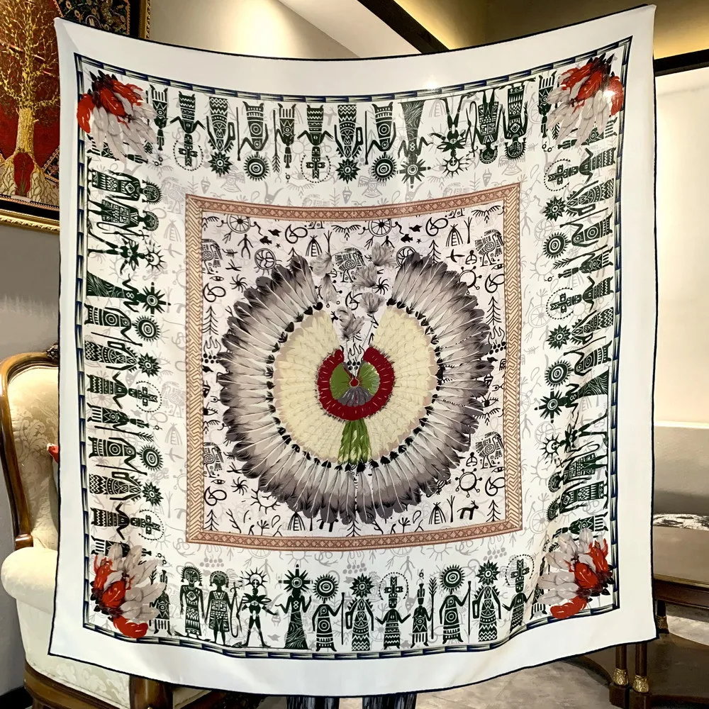 Luxury Designers Silk Wool Scarf 135CM Shawls Warm Soft Pashmina Wrap Stole Scarves Hand Rolled Edges Bandanas