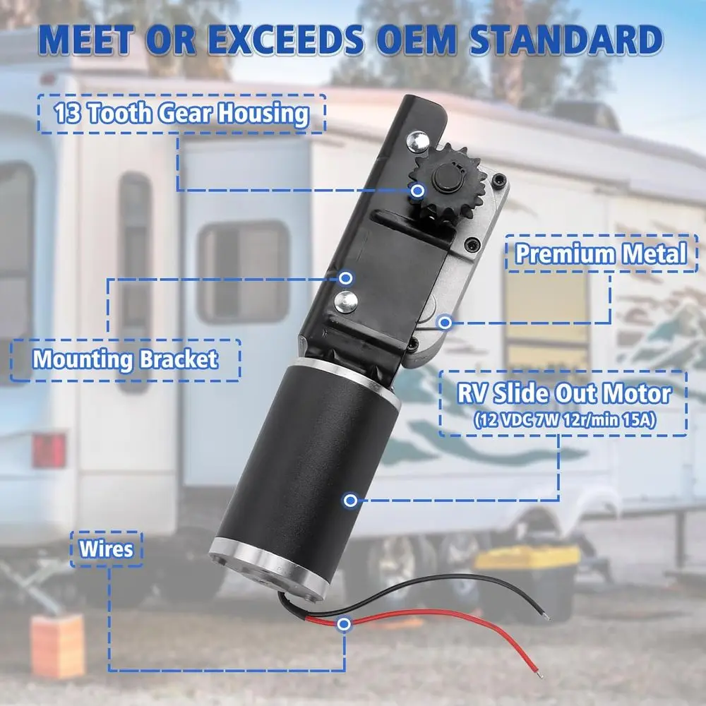 محرك RV Slide Out ومبيت تروس متوافق مع نظام انزلاق كابل BAL Accu-Slide، وصندوق تروس منزلق RV ومخرج عالي M #4