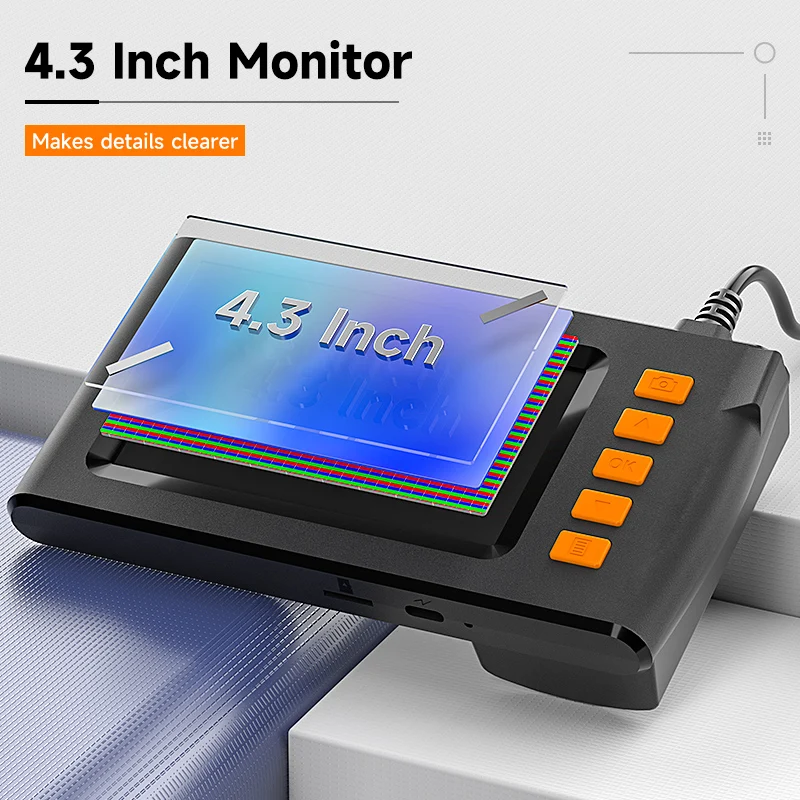 HD1080P 4.3 ''IPS Schermo Industriale Endoscopio Macchina Fotografica Singola Doppia Lente Explorer Tubo Auto Tubo di Ispezione Periscopio Registra Video
