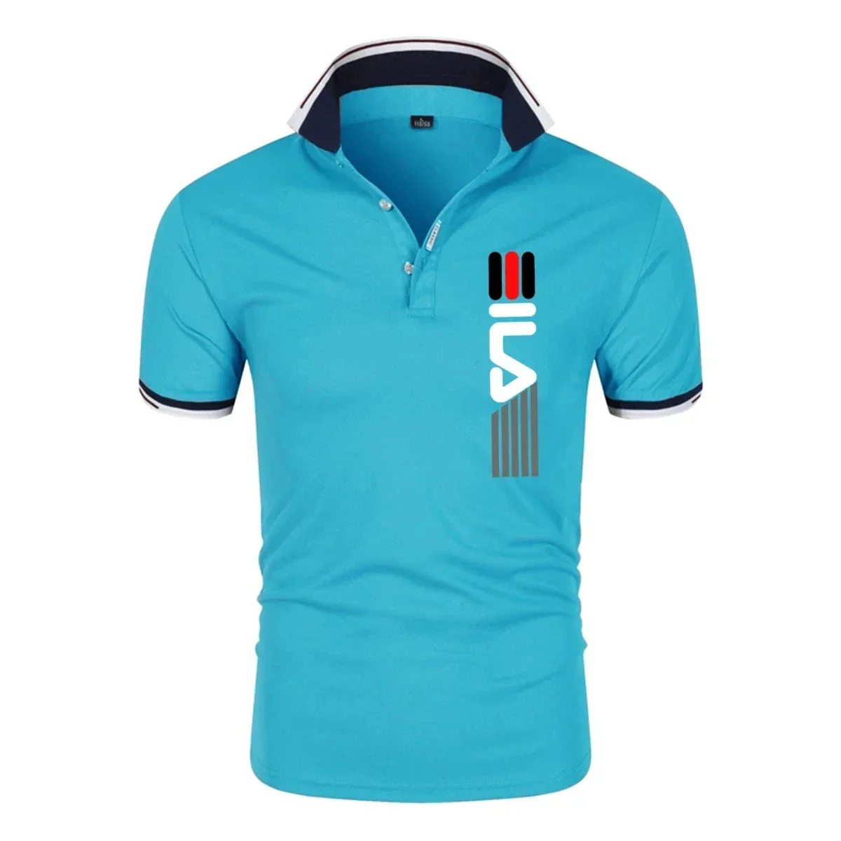 Summer New Men's Lapel Anti-pilling Polo Shirt Printing Short Sleeve Casual Business Fashion Slim Fit