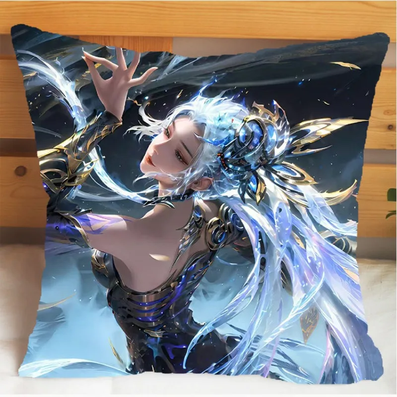 Arena of Valor Honor of Kings Yu Ji Pillow and Pillowcase Cushion Cover Case Double Sided Print Plush Throw Pillows 40x40cm